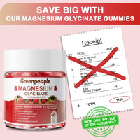 Thumbnail for GREENPEOPLE Magnesium Glycinate Gummies 400mg - Sugar Free Magnesium Supplement with Magnesio Citrate, Vitamin D, and B6 for Calm Support & Sleep for Adults - High Absorption - Raspberry Gummies