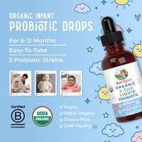 Thumbnail for MaryRuth Organics USDA Organic Infant Liquid Probiotic Drops | Baby Essentials | Probiotics for Infants | Baby Probiotic Drops | Proprietary Probiotic Blend | Vegan | Non GMO | 125 Servings