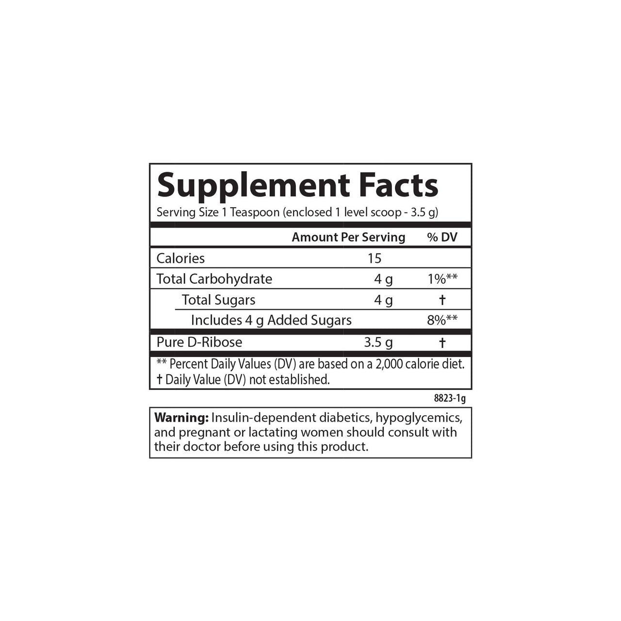 Carlson - Ribose, 100% Pure D-Ribose, Non-GMO, Energy Production, Muscle Recovery & Athletic Performance, 17.6 oz (500 g)
