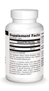 Thumbnail for Source Naturals L-Tyrosine -Free Form Amino Acid Supplement - 100 Tablets
