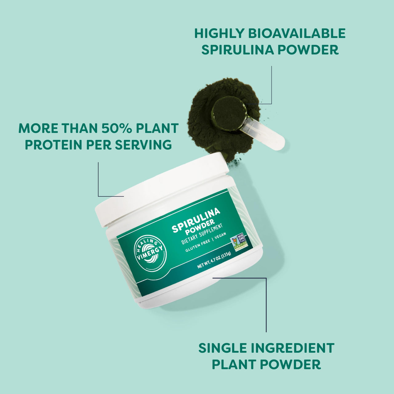 Vimergy Wild Blueberry Powder (120g) & Spirulina Powder (135g) Bundle