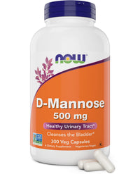 Thumbnail for Now D-Mannose 500 mg, 300 Capsules - Vegan, Non GMO Supplement for Women and Men - Supports Healthy Urinary Tract, Cleanses The Bladder