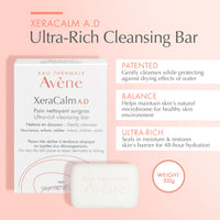 Thumbnail for Avène Xercalm A.D Ultra-Rich Cleansing Bar for Atopic Dermatitis, Eczema Prone Skin, Fragrance-Free, 100 g