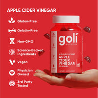 Thumbnail for Goli Apple Cider Vinegar Gummies - Worlds First ACV Gummy with Vitamin B12, Beetroot & Pomegranate - Vegan, Non-GMO, Gluten-Free - 180 Count (Pack of 3)