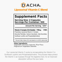 Thumbnail for DACHA Natural Liposomal Vitamin C - 1700mg, 200 Capsules, Immune System & Collagen Booster, High Absorption Fat Soluble VIT C, Buffered, Skin Vitamins, Vegeterian, Vegan