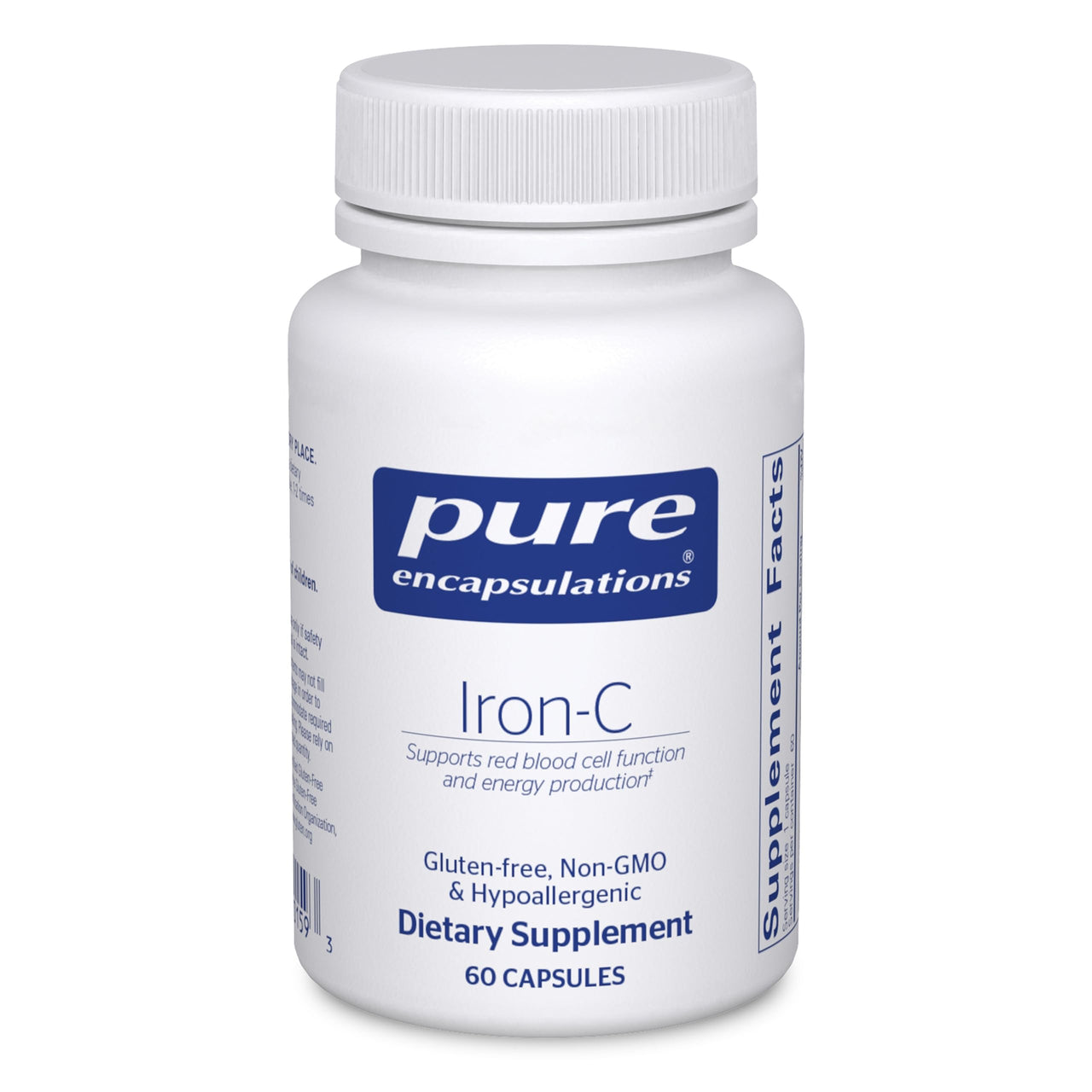 Pure Encapsulations Iron-C - 15 mg - 175 mg Vitamin C - Red Blood Cell Support* - Energy Production - Highly Bioavailable Iron Pill - for Women & Men - Gluten Free & Vegan - 60 Capsules