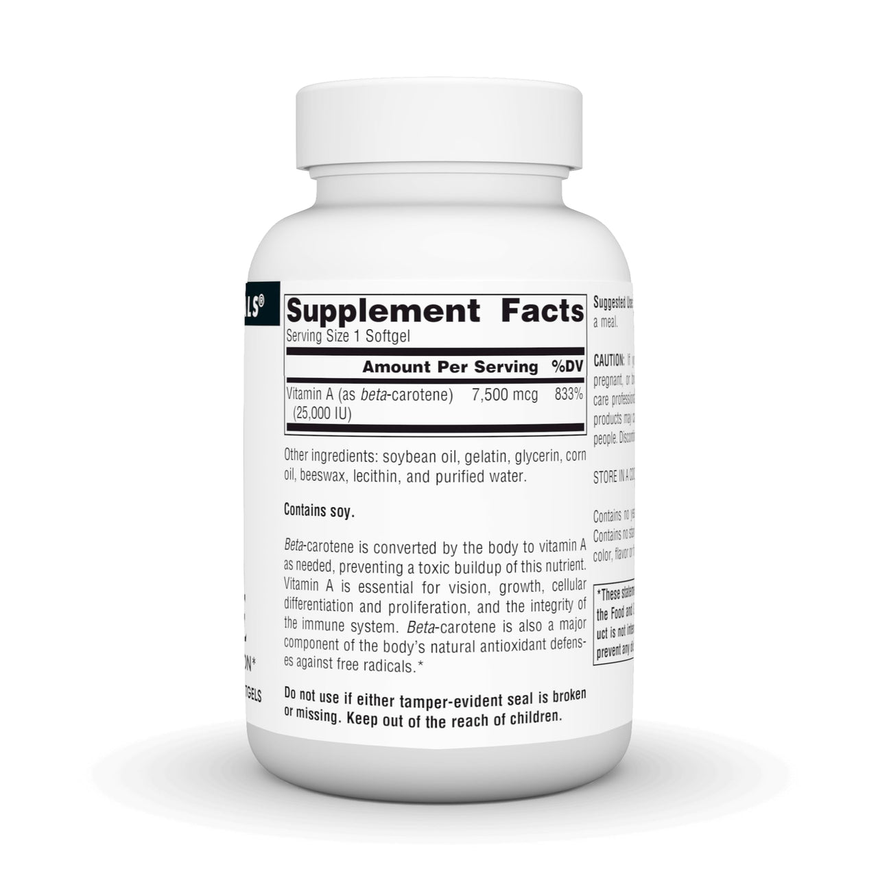 Source Naturals Beta Carotene 25000 iu Antioxidant Protection - Converted by Body to Vitamin A - 250 Softgels