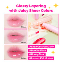 Thumbnail for COLORGRAM FRUITY GLASS GLOSS 05 BABY LYCHEE | Non-Sticky Glossy Lip Tint with Glass-Like Shine | Long-Lasting Hydrating Lip Gloss for Smooth & Plump Lips