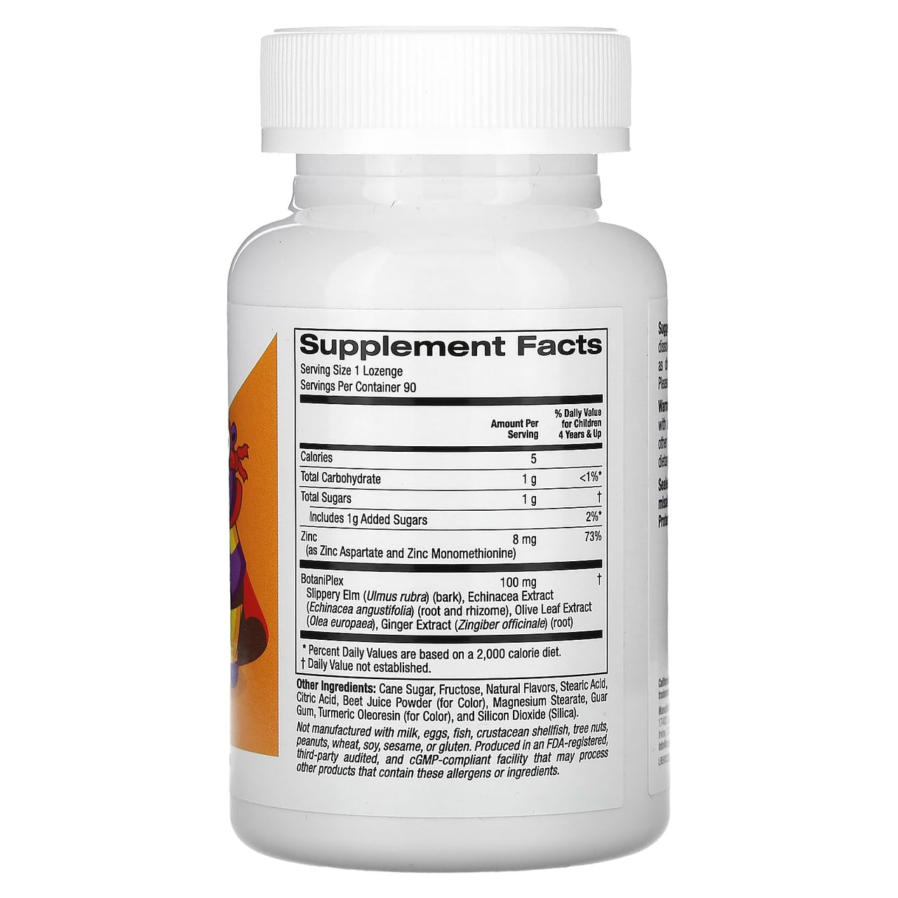 California Gold Nutrition Zinc Plus Lozenge for Children, Natural Tangerine, 90 Lozenges, 1 Count (Pack of 1)