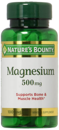 Thumbnail for Nature's Bounty Magnesium 500mg, 100 Count, Pack of 2