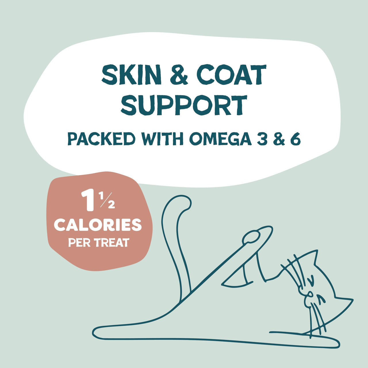 Shameless Pets Crunchy Cat Treats - Kitty Treats for Cats with Skin & Coat Support, Natural Ingredients Kitten Treats with Real Salmon, Healthy Flavored Feline Snacks - Yam Good Salmon, 1-Pk