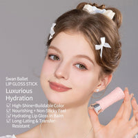 Thumbnail for Flower Knows Swan Ballet Shine Lipstick,Hydrating Solid Lip Gloss,Moisturizing Nude peachy Tinted Lip Balm-Long Lasting Lip Gloss in Balm for Girls&Women(B02 Mary Jane)