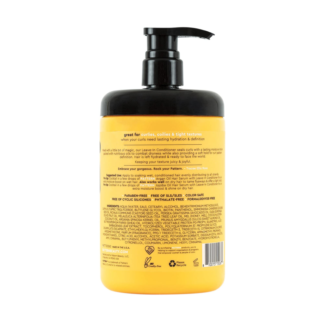 PATTERN Beauty by Tracee Ellis Ross Leave-In Conditioner 25 fl oz - Rich Moisture for Curly, Coily and Tight-Textured Hair, 3a to 4c