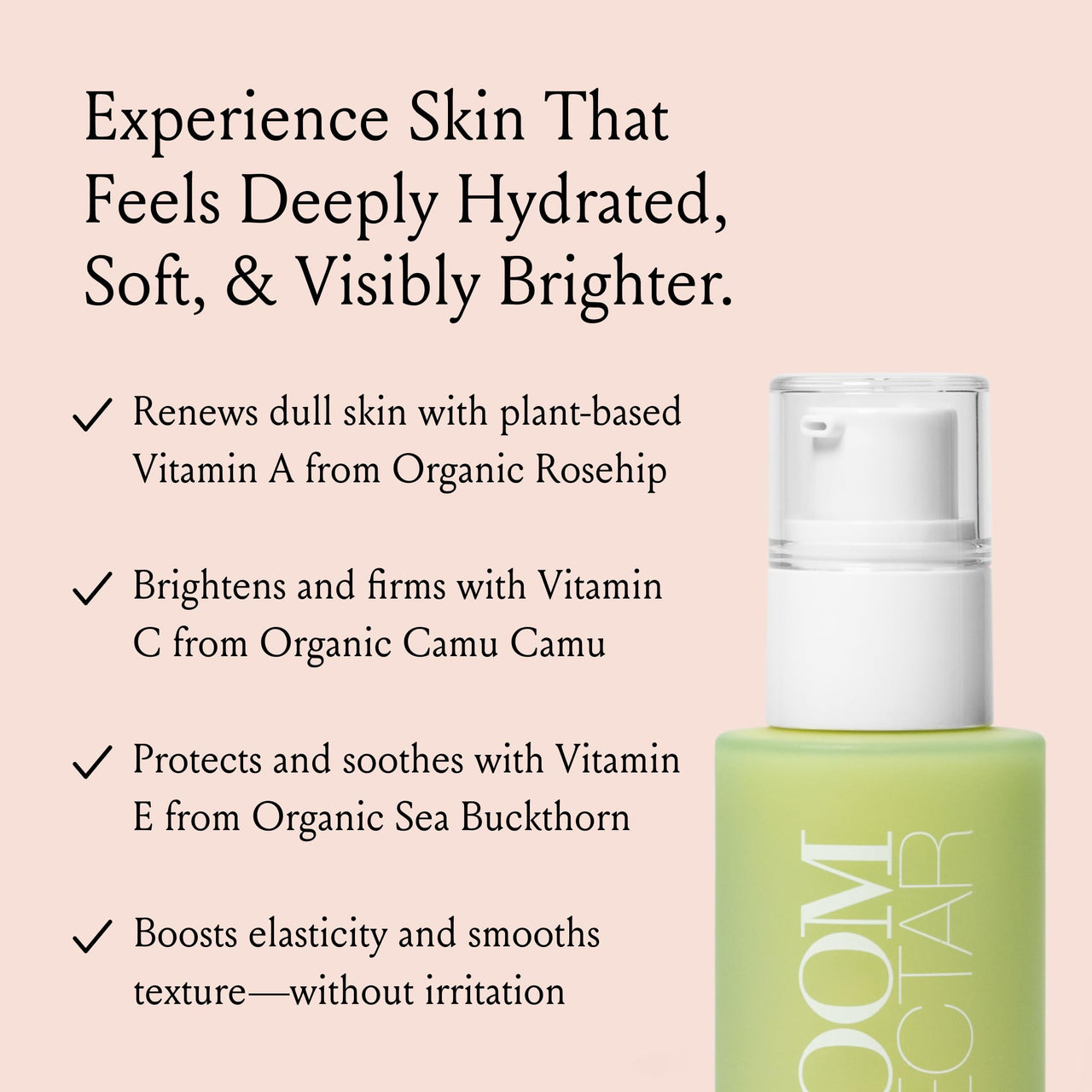 Boom Nectar ® Deep Moisturizing Eye & Face Serum for Sensitive Skin, Facial Serums for Aging Skin to Hydrate and Renew Complexion, Vitamin C Serum from BOOM Beauty by Cindy Joseph - 1.7 Oz
