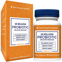 Thumbnail for The Vitamin Shoppe Probiotic Delayed Release 30 Billion - with 10 Probiotic Strains to Support Digestive, Immune & Vaginal Health or Yeast Imbalance - Shelf Stable (60 Veggie Caps)