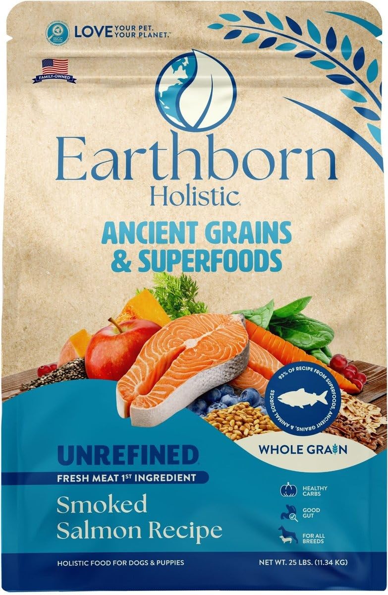 Earthborn Holistics Unrefined Smoked Salmon with Ancient Grains & Superfoods Dry Dog Food, 4-lb Bag