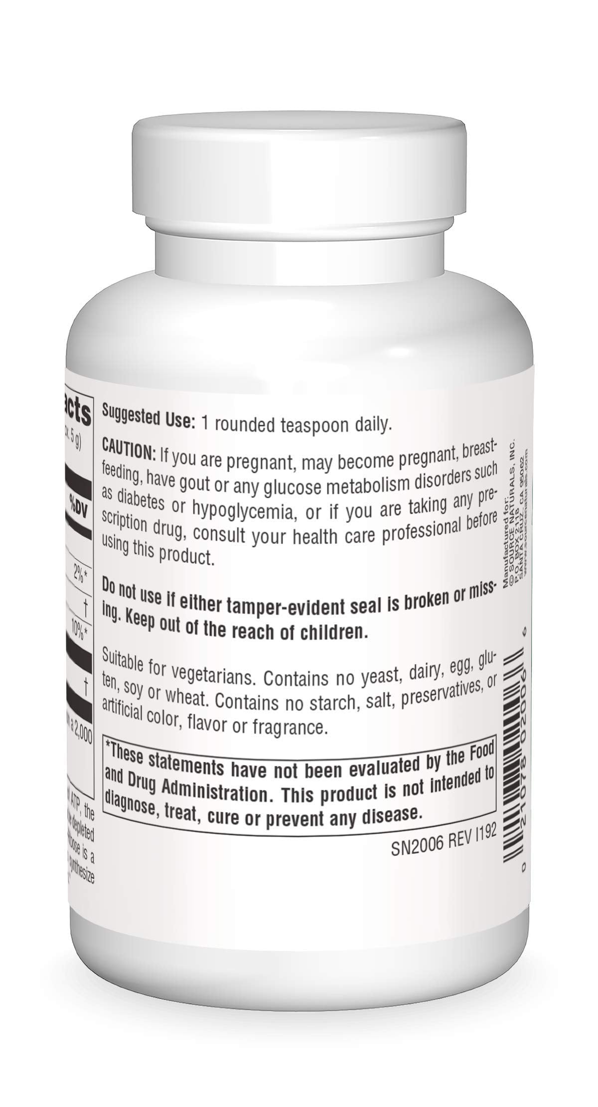 Source Naturals D-Ribose, Enhances ATP Energery* - 100 Grams Powder