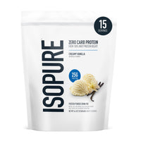 Thumbnail for Isopure Zero Carb 100% Pure Whey Isolate Protein Powder, Lactose Free, Gluten Free, with Vitamins, Creamy Vanilla, 25g Protein Per Serving, 1 Lb, 15 Servings (Packaging May Vary)