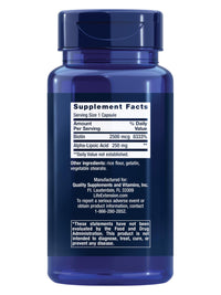 Thumbnail for Life Extension Alpha-Lipoic Acid with Biotin, for Cell Protection, Universal antioxidant for Liver & Nerve Health, Gluten-Free, Non-GMO, 60 Capsules