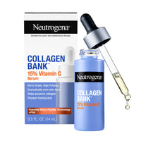 Thumbnail for Neutrogena Collagen Bank 15% Vitamin C Face Serum, Vitamin C Serum for Face Helps Build Collagen for Glowing, Plumper Looking Skin, Uneven Skin Tone Treatment, Fragrance Free, 0.5 fl. oz