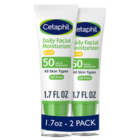 Thumbnail for Cetaphil Daily Facial Moisturizer SPF 50, 1.7 Fl Oz (Pack of 2), Gentle Facial Moisturizer For Dry to Normal Skin Types, No Added Fragrance, Dermatologist Recommended (Packaging May Vary)