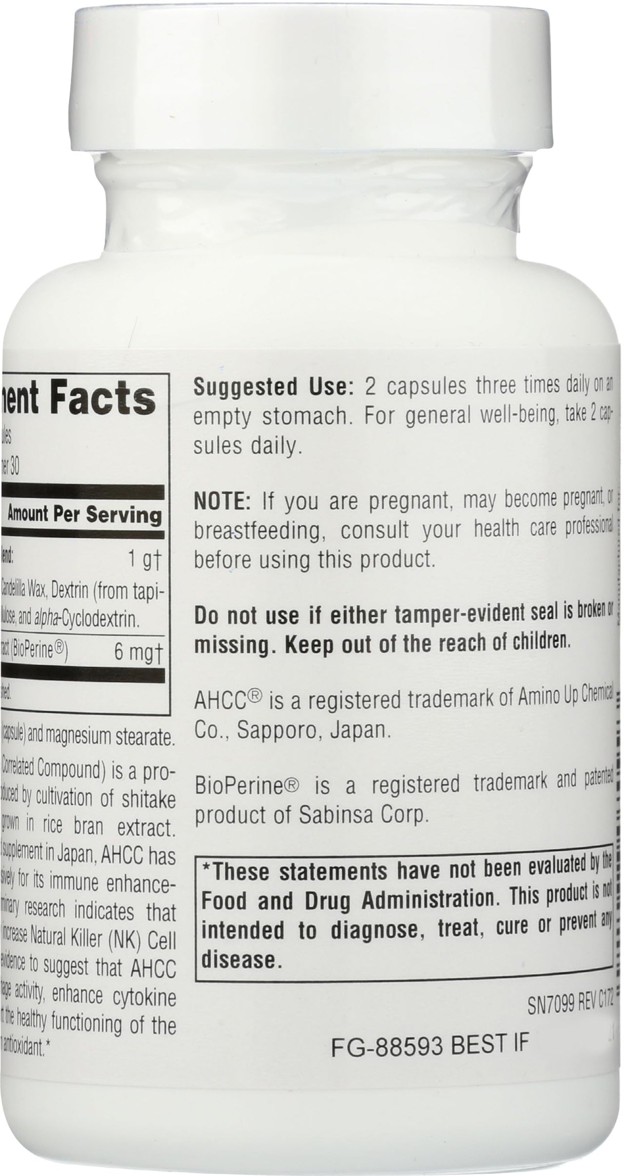 Source Naturals AHCC with Bioperine 500 mg - 60 Capsules