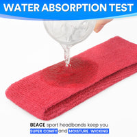 Thumbnail for BEACE Sweatbands Sports Headband for Men & Women - Moisture Wicking Athletic Cotton Terry Cloth Sweatband for Tennis, Basketball, Running, Gym, Working Out
