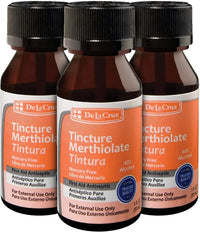 Thumbnail for De La Cruz Merthiolate Tincture Antiseptic - First Aid for Minor Cuts, Scrapes and Burns - Mercury-Free Formula Safe for The Entire Family (3 Bottles)