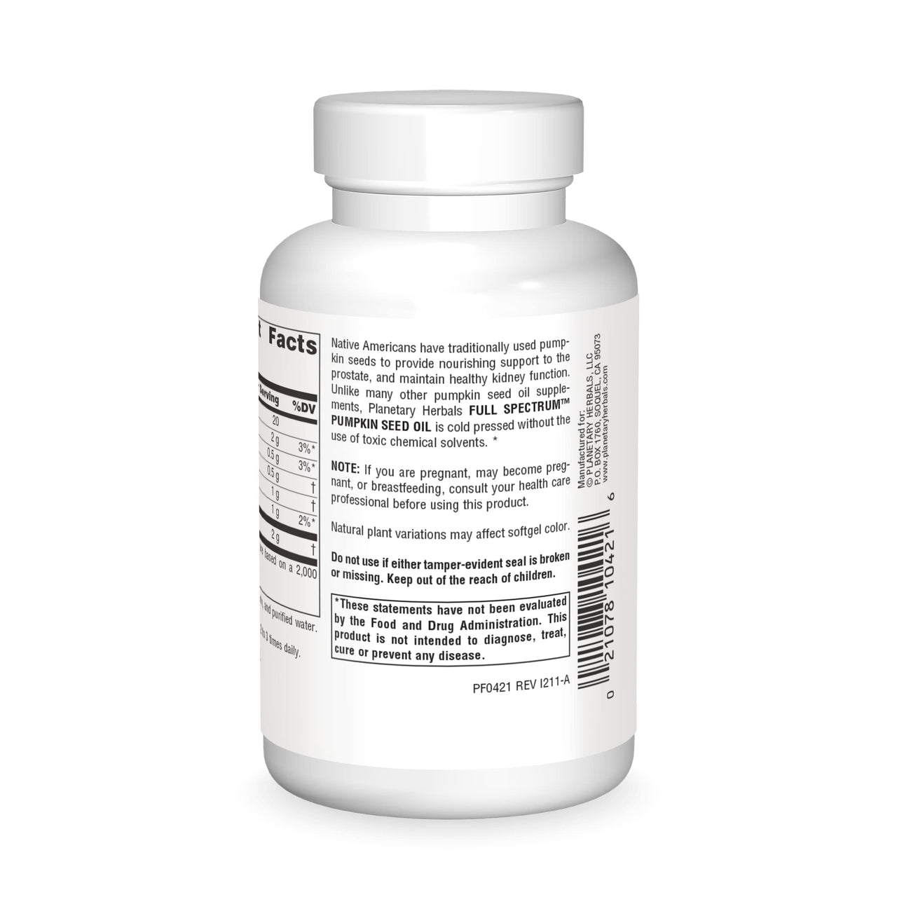Planetary Formulations - Pumpkin Seed Oil, 45 softgels