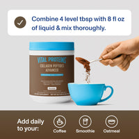 Thumbnail for Vital Proteins Collagen Peptides Advanced, Hydrolyzed Peptides with Hyaluronic Acid and Vitamin C - Chocolate Flavor Powder, 24.7oz