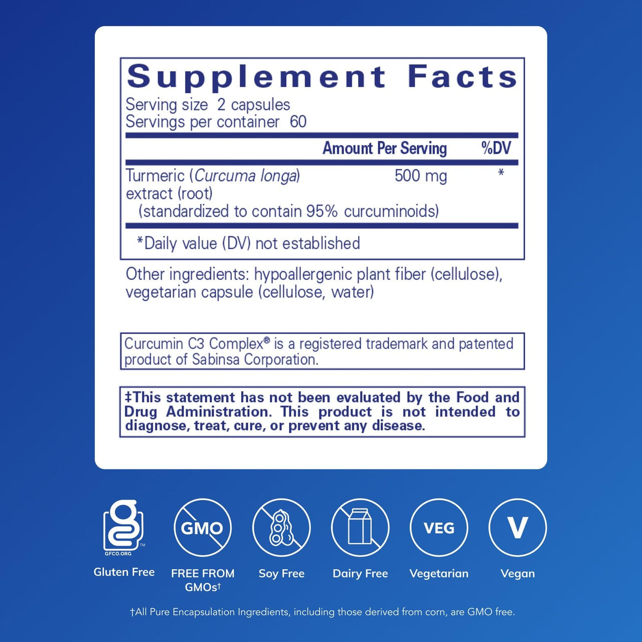 Pure Encapsulations Curcumin - 500 mg - Supports Joint Health & Liver Health* - Curcuma Longa Capsule - Non-GMO & Vegan - 120 Capsules