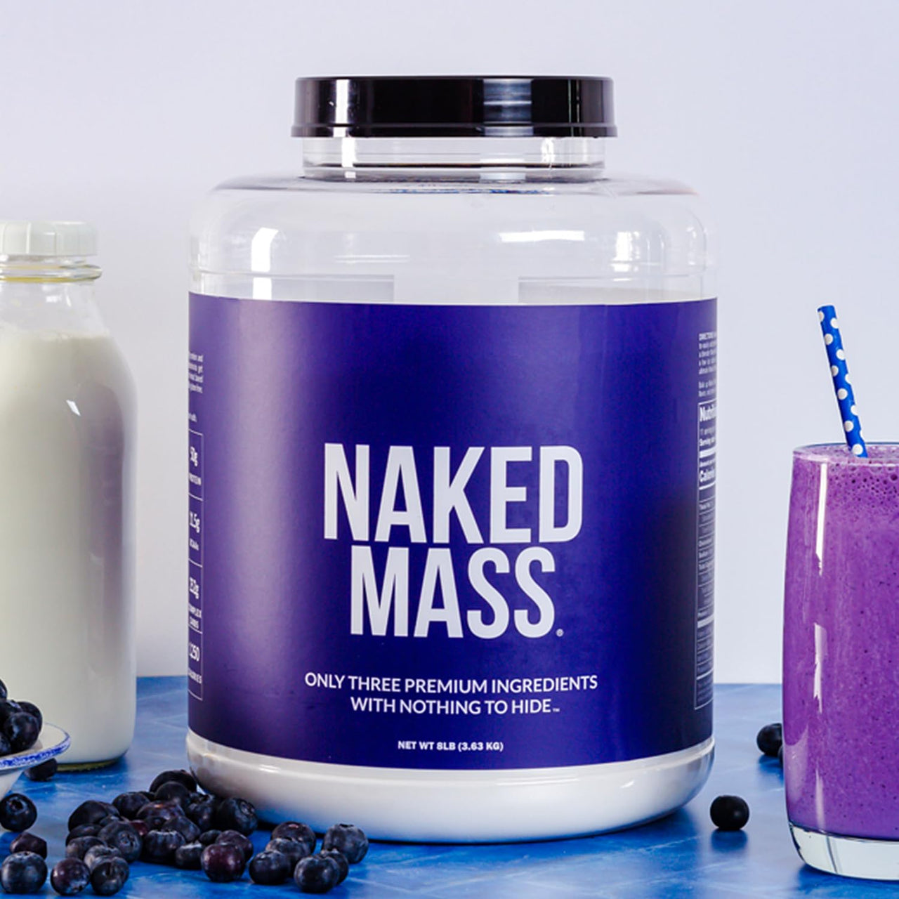 NAKED Vanilla Mass Gainer 12LB (17 Servings) Pure Micronized Creatine Monohydrate 500g (100 Servings) – Bulk; Non-GMO; Gluten Free; Soy Free; Unflavored