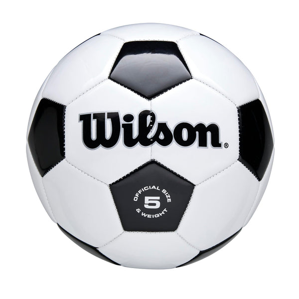 WILSON Traditional Soccer Ball - Size 5, Black/White
