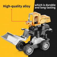 Thumbnail for HONGTUO Alloy Mini Construction Vehicles, 8Pcs Die-cast Construction Toys Set, Excavators Mixer Truck Bulldozers Forklift Dump Truck, Pull Back Car Toys for Toddlers Kids Boys & Girls