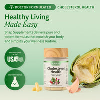 Thumbnail for Snap Supplements Cholesterol Health - Artichoke, Milk Thistle, Garlic, and Berberine Supplement with Beta Sitosterol (95% Plant Sterols) for Digestive and Metabolic Support, 60 Capsules (30 Servings)