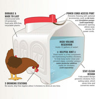 Thumbnail for OverEZ Automatic Chicken Waterer with No Spill System, Outside and Inside Poultry Drinker, Large 12 Gallon High Capacity Drinking Bottle Dispenser for Hens