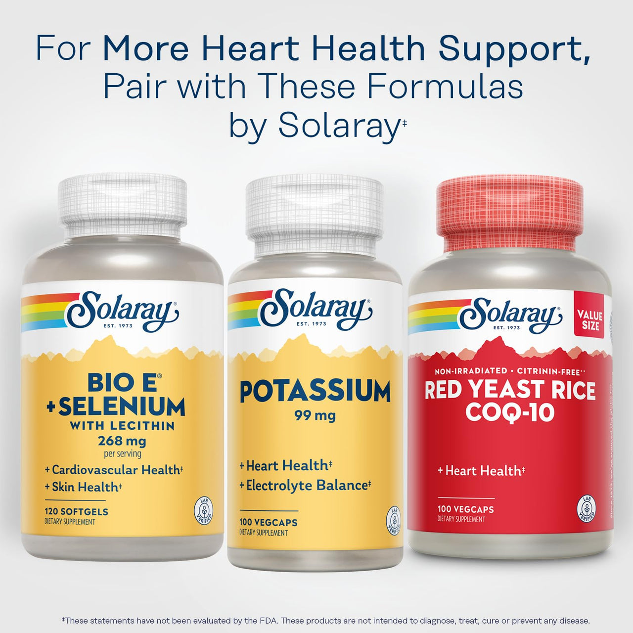 SOLARAY Potassium Supplement Capsules - 99 mg, Electrolyte Balance Formula for Women & Men, Potassium Supplement for Electrolytes, Heart Health Support, Lab Verified - 100 Vegetable Capsules