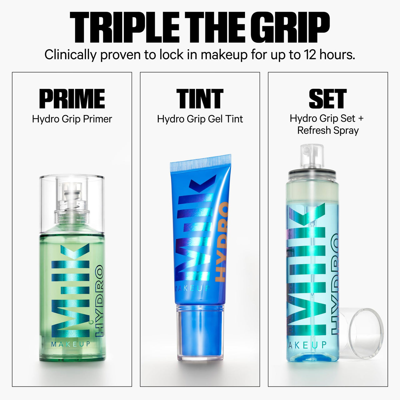 Milk Makeup Hydro Grip Primer with Hyaluronic Acid + Niacinamide – Hydrating Face Primer Grips Makeup for Up to 12 Hours – Silicone-Free, Lightweight Gel with Dewy Finish – 0.33 oz