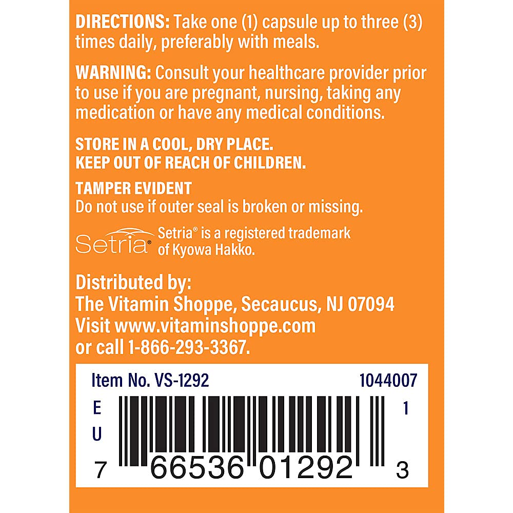 The Vitamin Shoppe Reduced Glutathione Antioxidant 250 (100 Capsules) (100 Capsules)