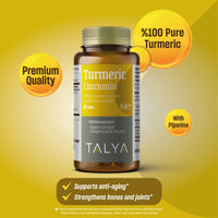 Thumbnail for TALYA Turmeric Curcumin with Black Pepper | Turmeric Supplement with 95% Curcuminoids | Bones & Joint Supports | Non-GMO, Vegan, Gluten Free | 60 Capsules