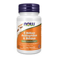 Thumbnail for NOW Foods Supplements, 8 Billion Acidophilus & Bifidus, Dairy, Soy and Gluten Free, Strain Verified, 60 Veg Capsules