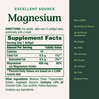 Thumbnail for Nature's Bounty Magnesium 400 mg Softgel, Whole Body Support, Magnesium Supplements for Men and Women, Heart, Nerve & Bone Health, 75 Softgels (Pack of 1)
