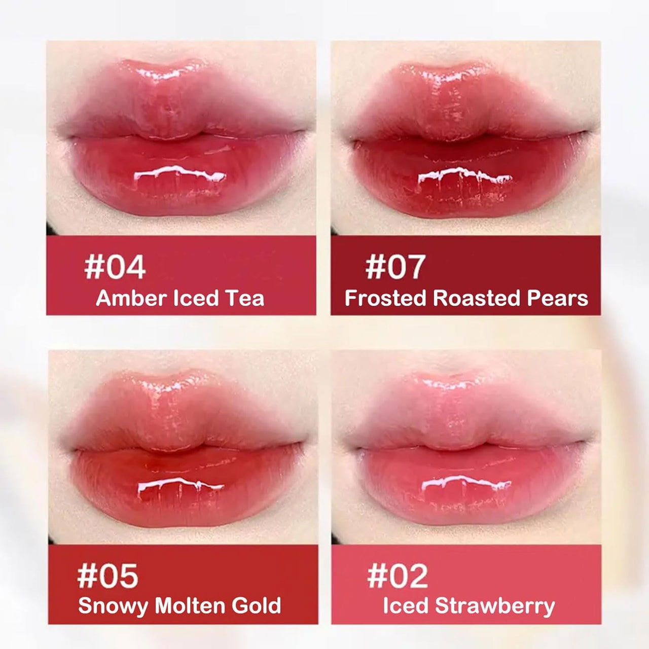 Ice Watery Lip Gloss, Mirror Tea Jelly Light Lip Glaze, Moisturizing Nonstick Liquid Lipstick (#05 Sunset Orange)