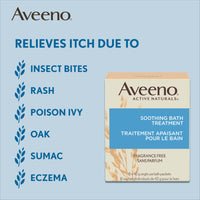 Thumbnail for Aveeno Fragrance-Free Soothing Bath Treatment & Soak for Soothing Relief, 100% Natural Colloidal Oatmeal, Relieves Itchy, Irritated Skin Due to Eczema, 8 Single-Use Bath Packets