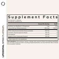 Thumbnail for Codeage Liposomal NMNH Platinum - 500 mg NMNH Supplement, NAD+ Precursor with Quercetin, Pterostilbene, Apigenin, Active B Vitamins B2 Riboflavin & Vitamin B12 Methylcobalamin - Non-GMO - 60 Capsules