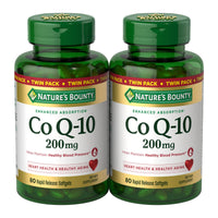 Thumbnail for Nature’s Bounty CoQ10 200 mg Softgels, Heart Health & Cellular Energy Support, Twin Pack, 160 Rapid Release Softgels