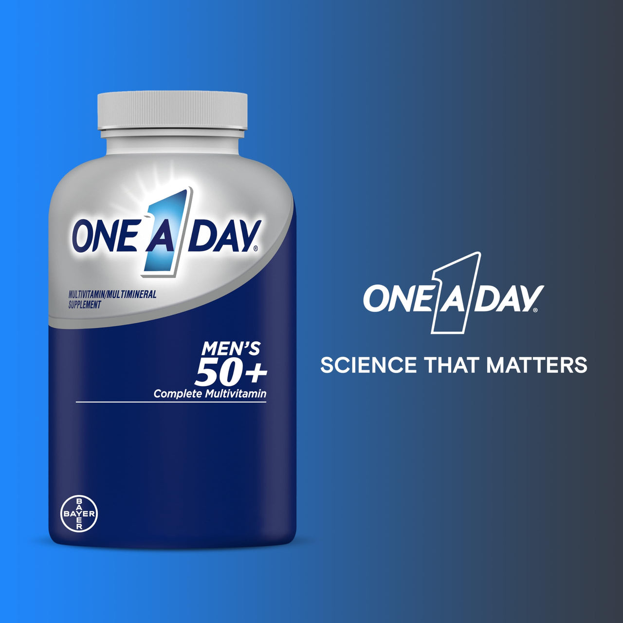 One A Day Menâ€™s 50+ Multivitamins, Supplement with A, C, D, E and Zinc for Immune Health*, Calcium & More, 100 Tablets