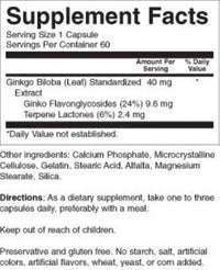Thumbnail for Ginkgo Biloba 40 mg 60 Caps by Nature's Blend