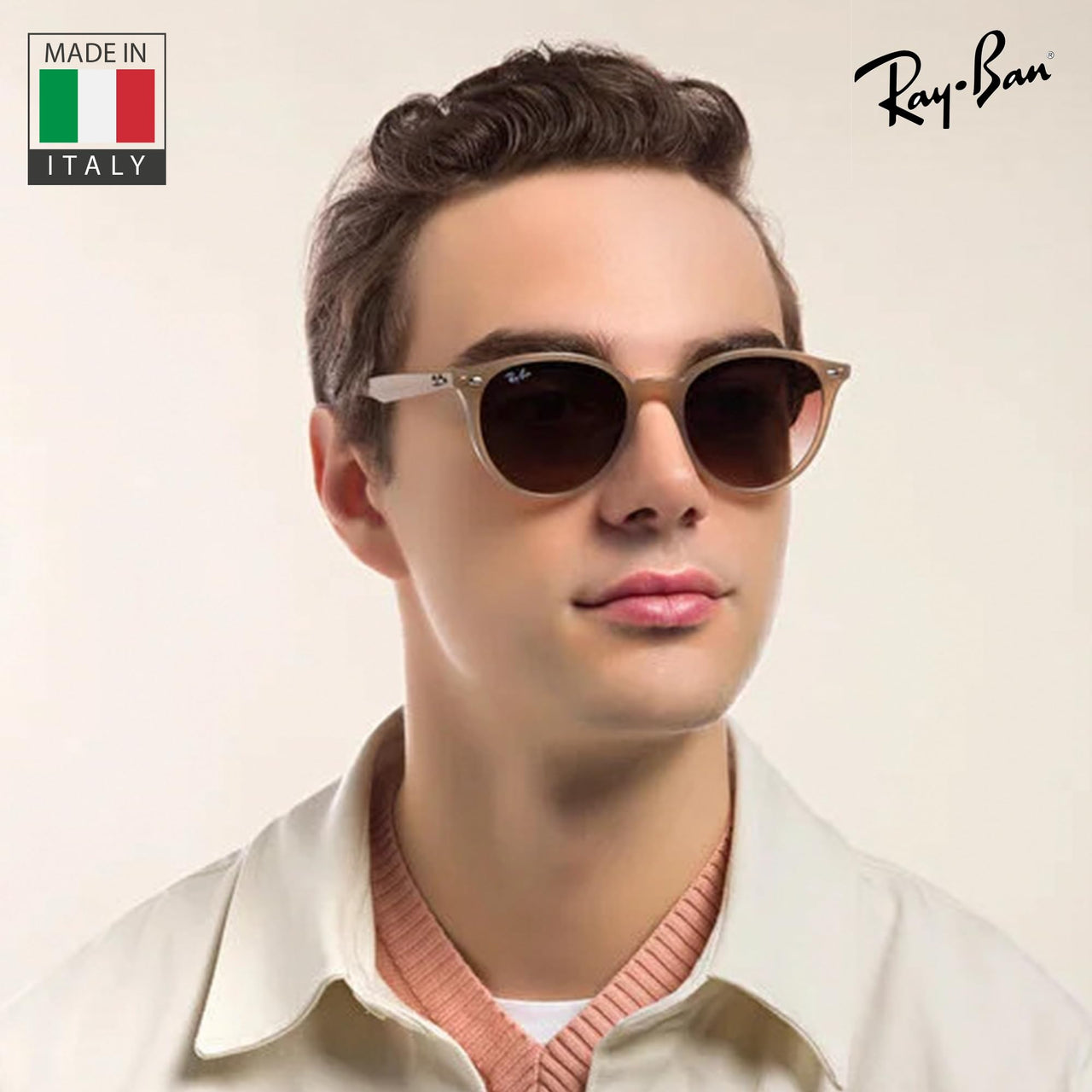 Ray-Ban RB4305 Phantos Shaped Non-Polarized Sunglasses for Men & Women – Includes Official RAYBAN Eyewear Kit – Ideal Formal & Casual Wear Sunglasses – Brown Gradient Lens