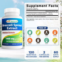Thumbnail for Best Naturals Broccoli Sprouts Extract, 1000 mg, 120 Count